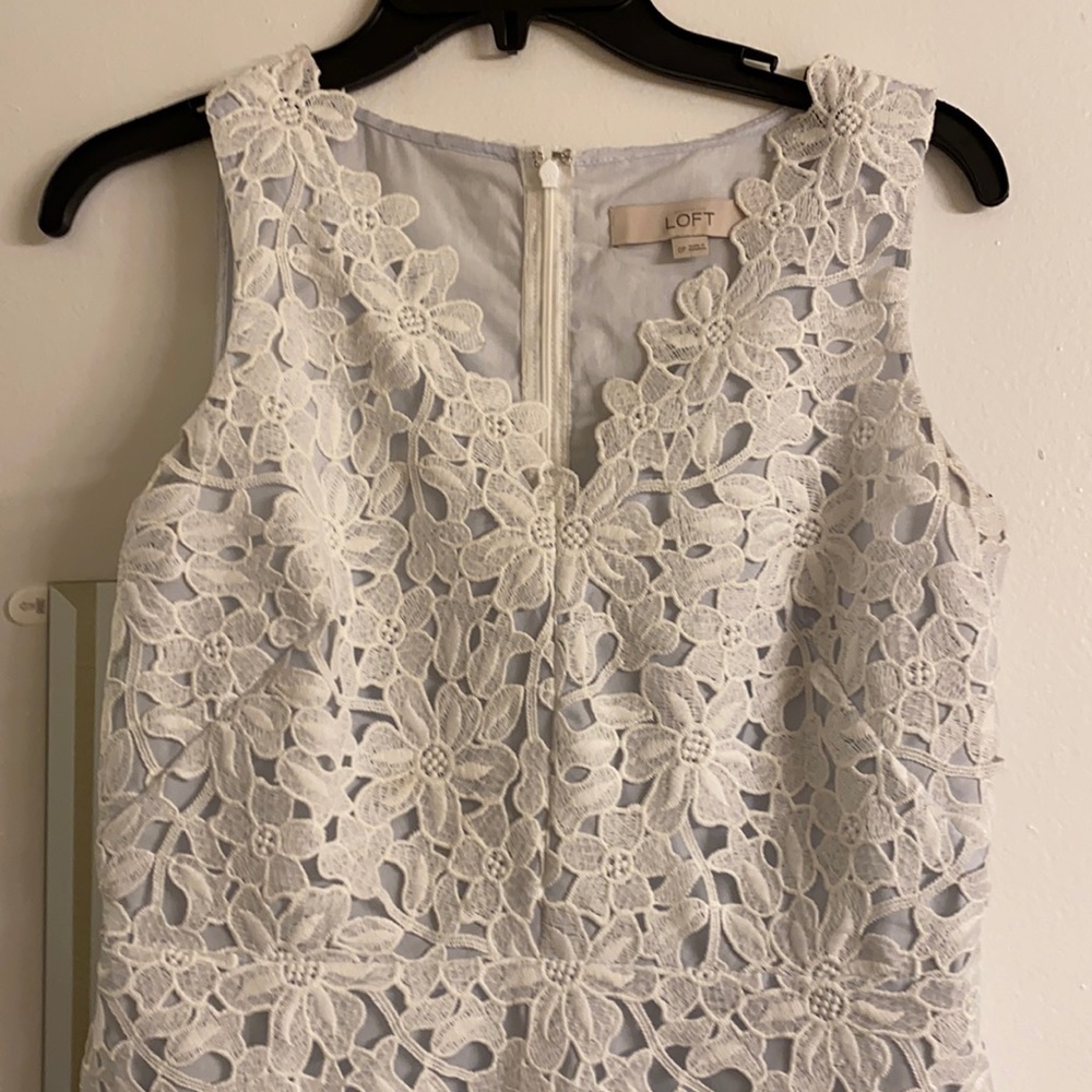 Loft White lace dressy casual dress